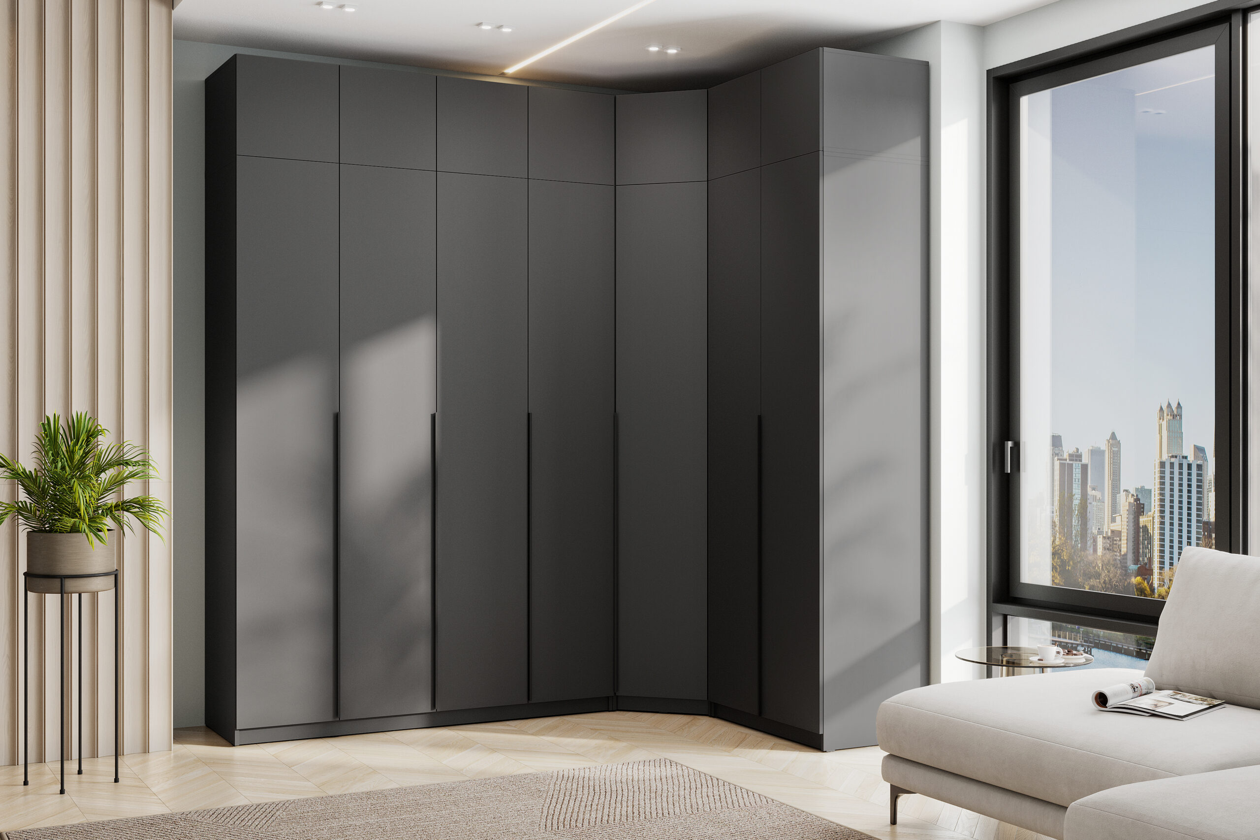 Гардеробная система ШК 5, Графит. Комплект 6