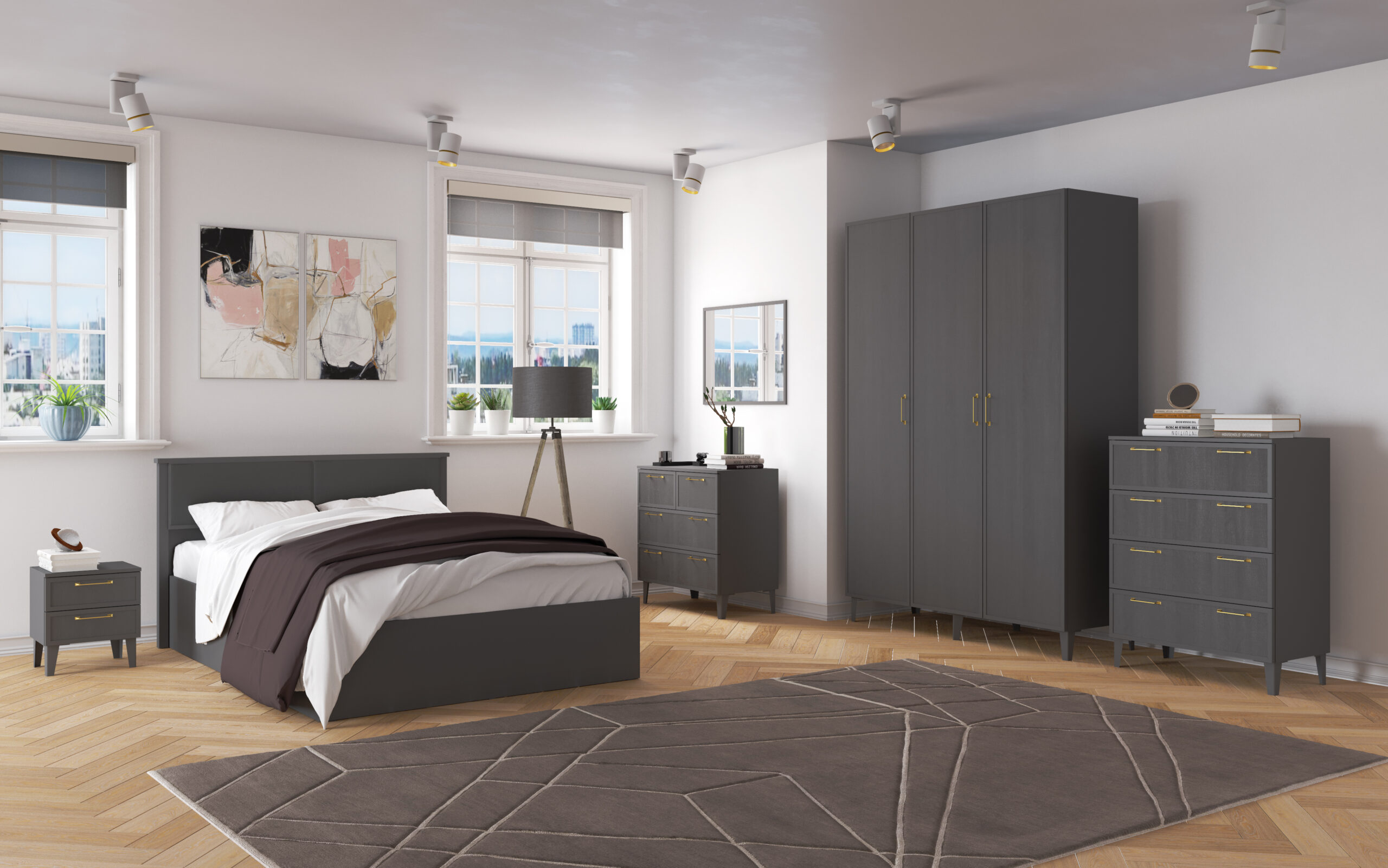 Спальня Толедо. Графит. Комплект 3