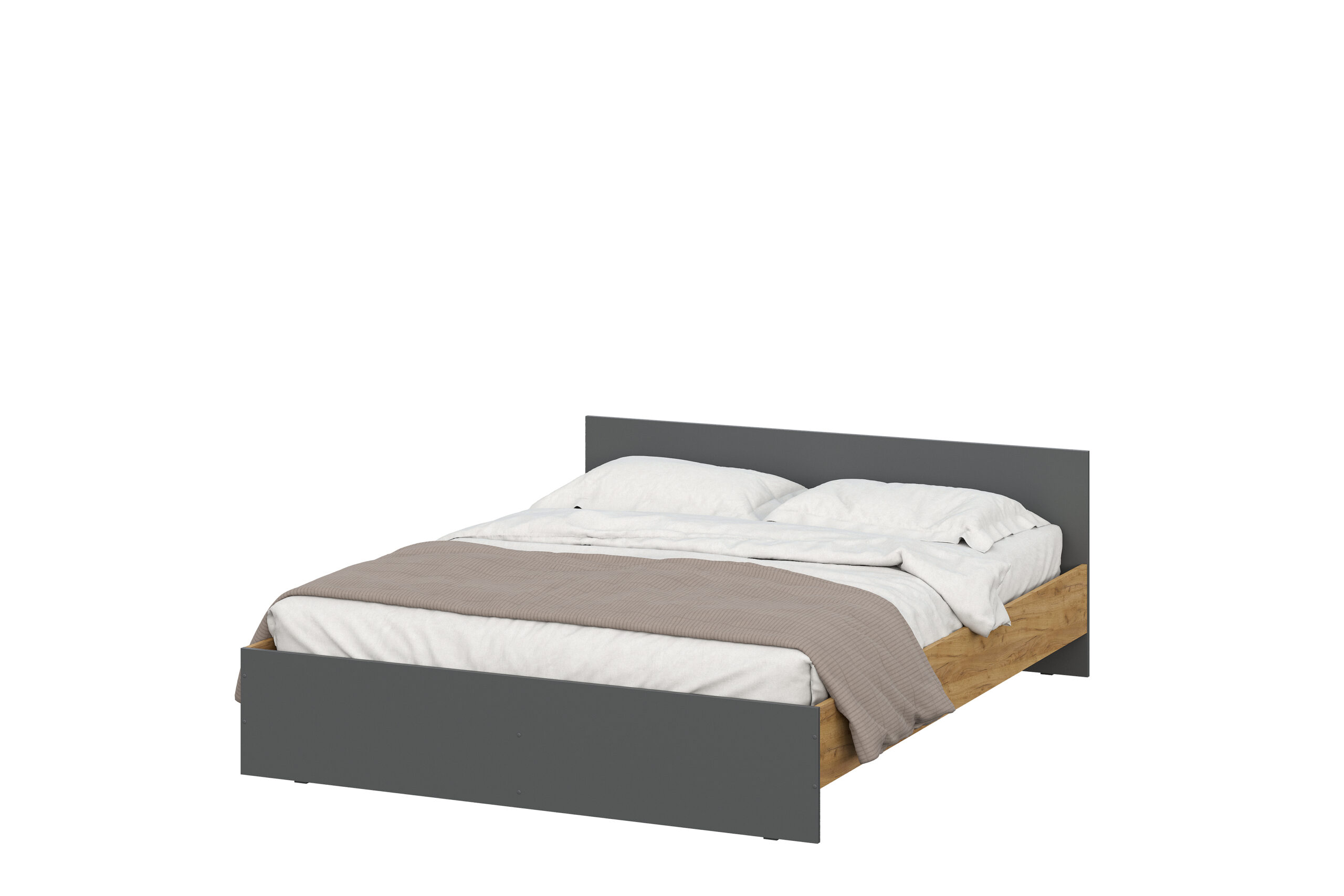 Модульная система "Денвер" Кровать (1,6х2,0) Дуб Золотой/Графит