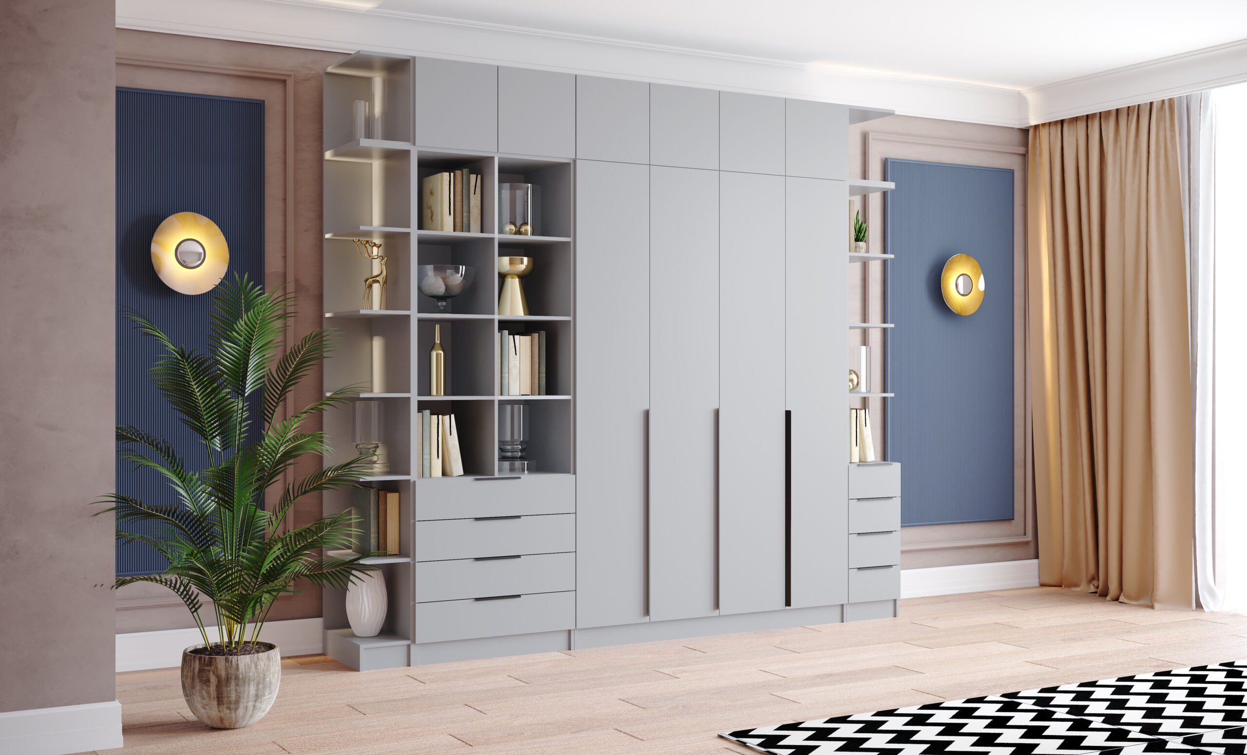 Антресоль Мадрид торцевая (0,35) 400 камень серый