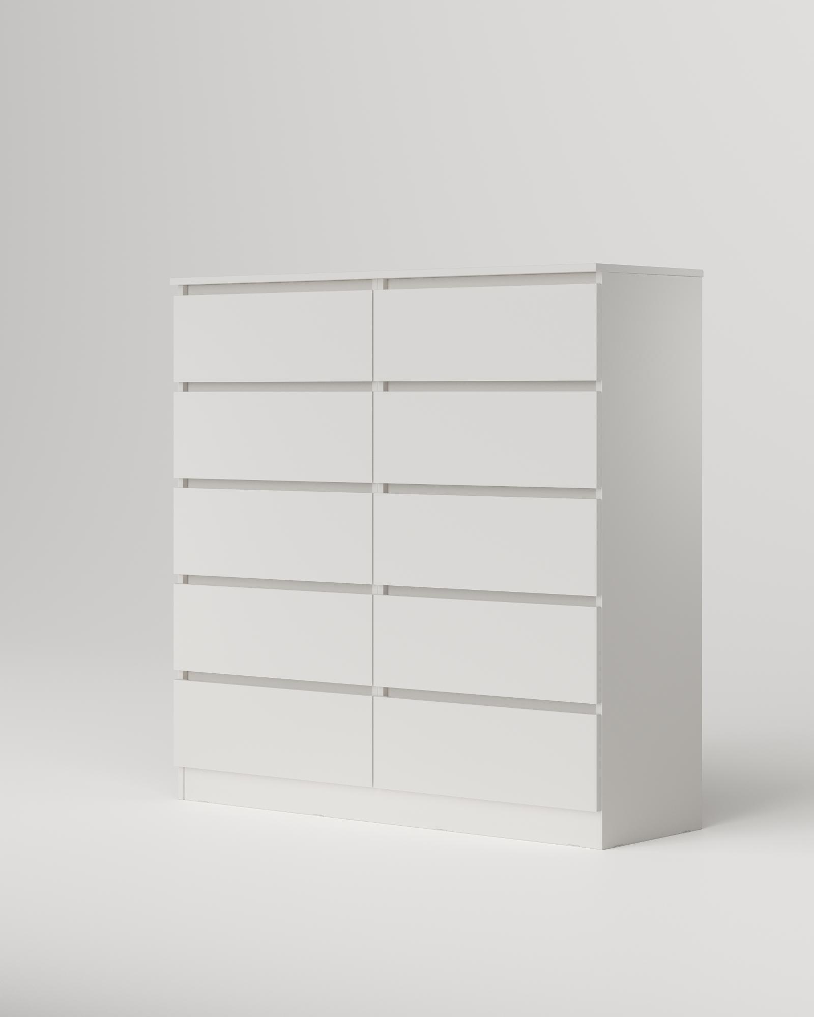 МС Охта Лайт Комод 1200.10 Белый гладкий