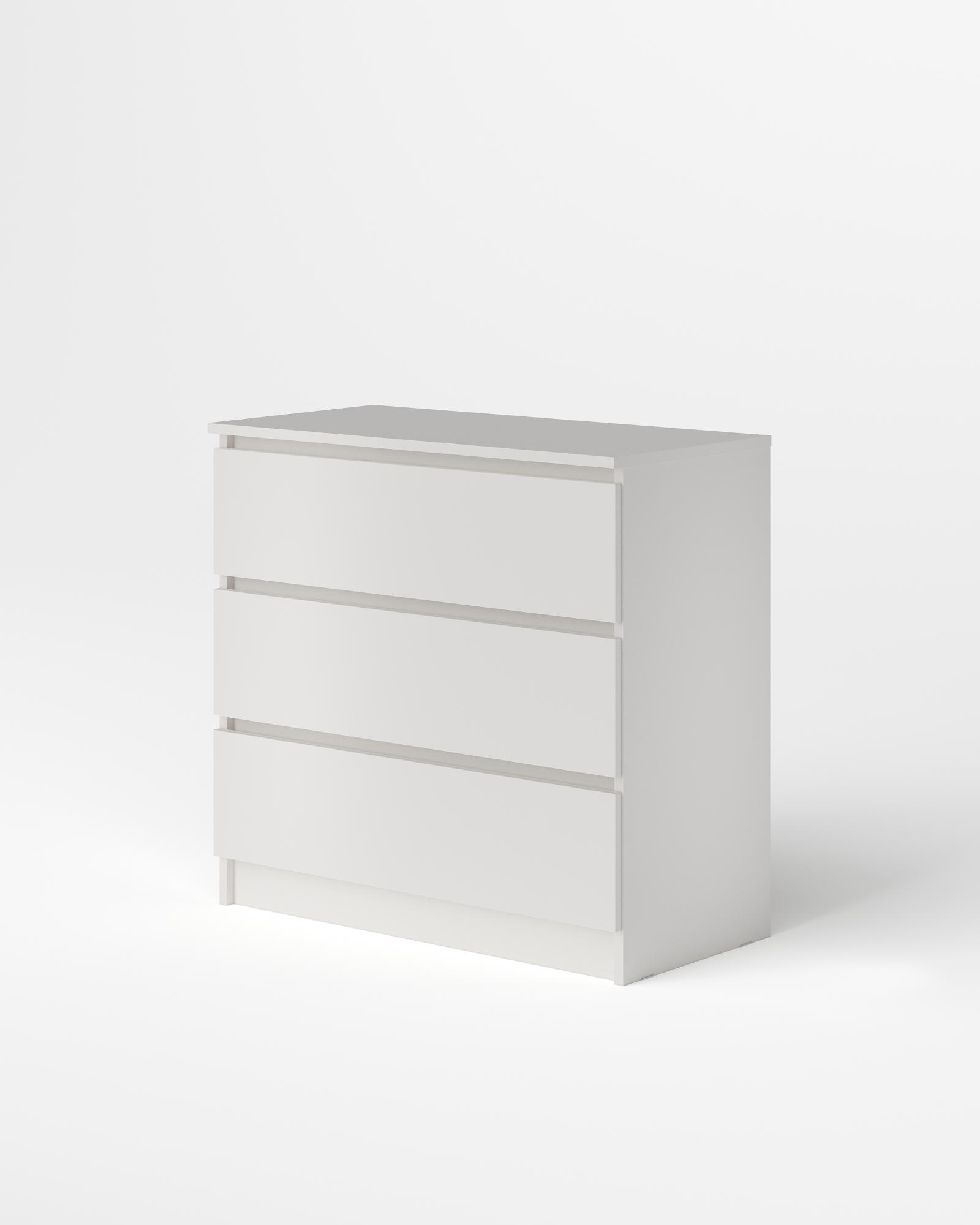 МС Охта Лайт Комод 800.3 Белый гладкий