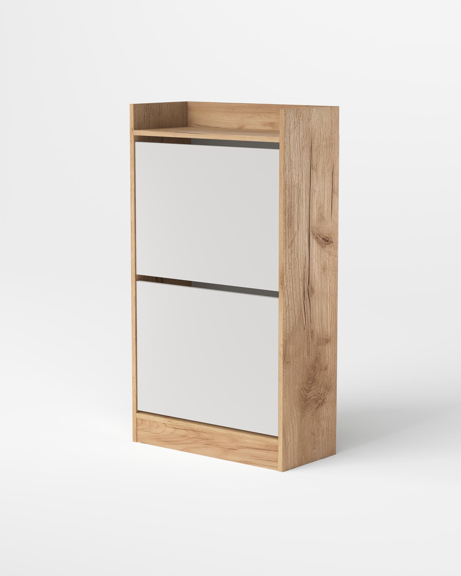 МС Охта Лайт Обувница 600.2 Дуб ВотанБелый гладкий