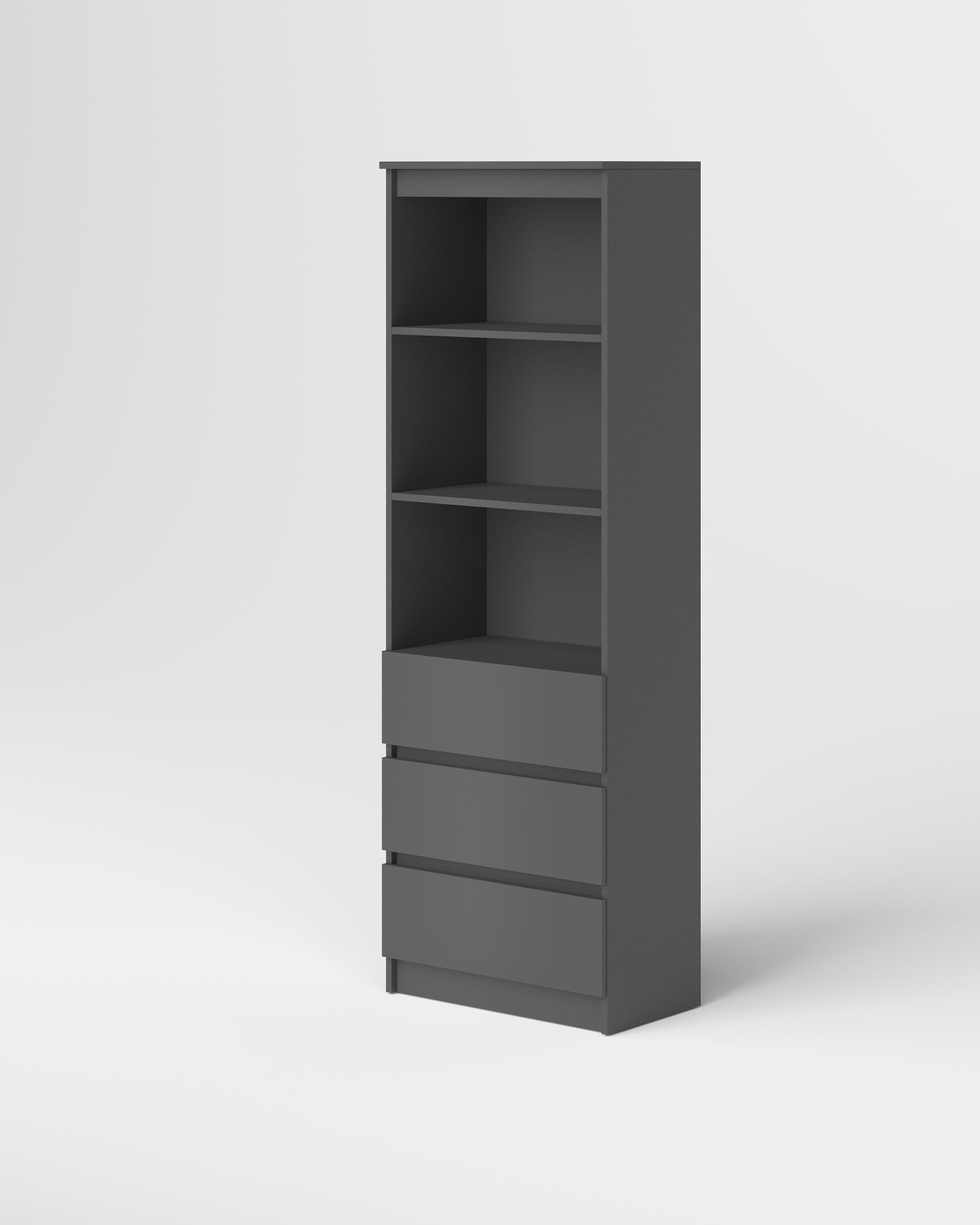 МС Охта Лайт Стеллаж 600.3 Антрацид