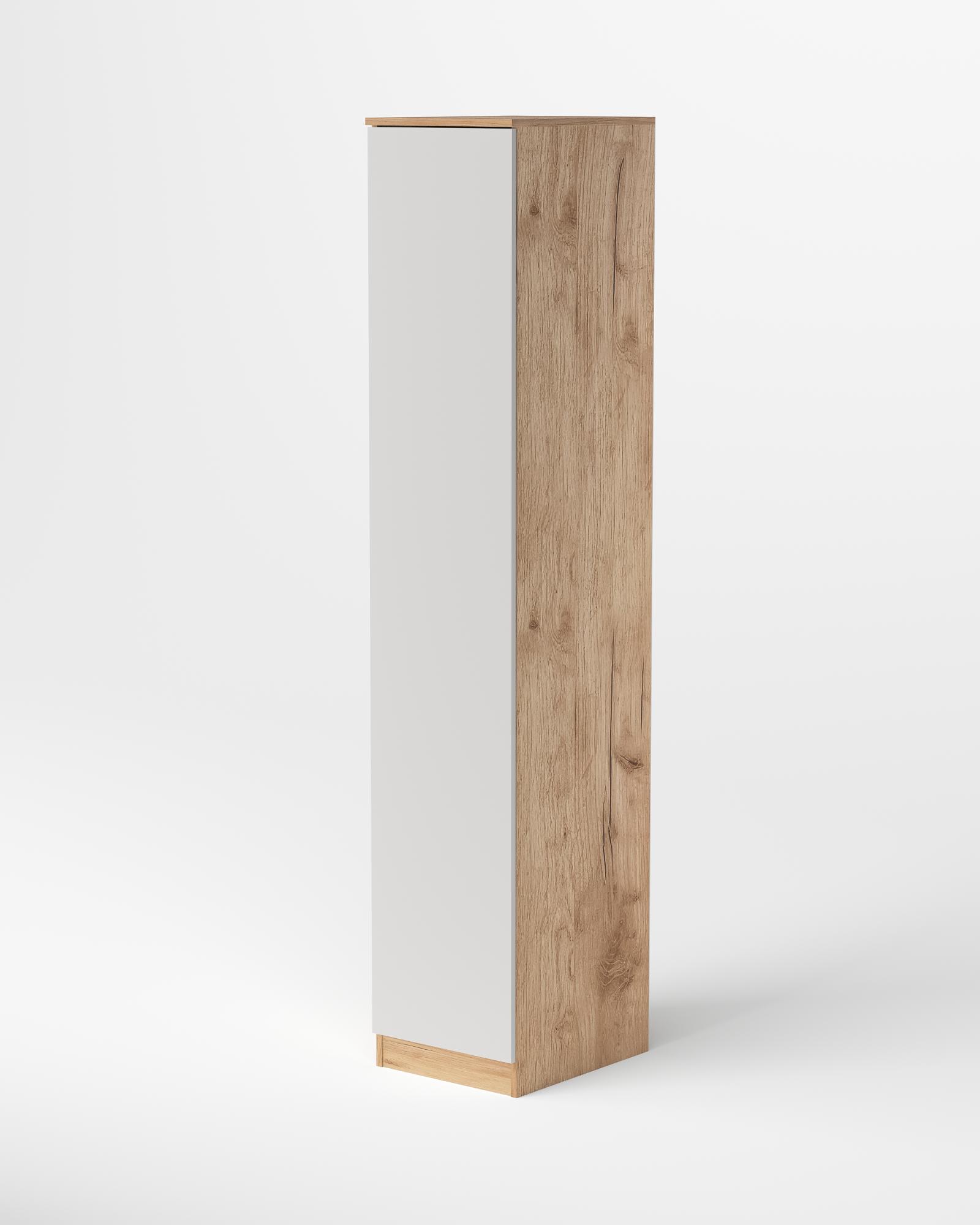 МС Охта Лайт Шкаф 400 Дуб ВотанБелый гладкий