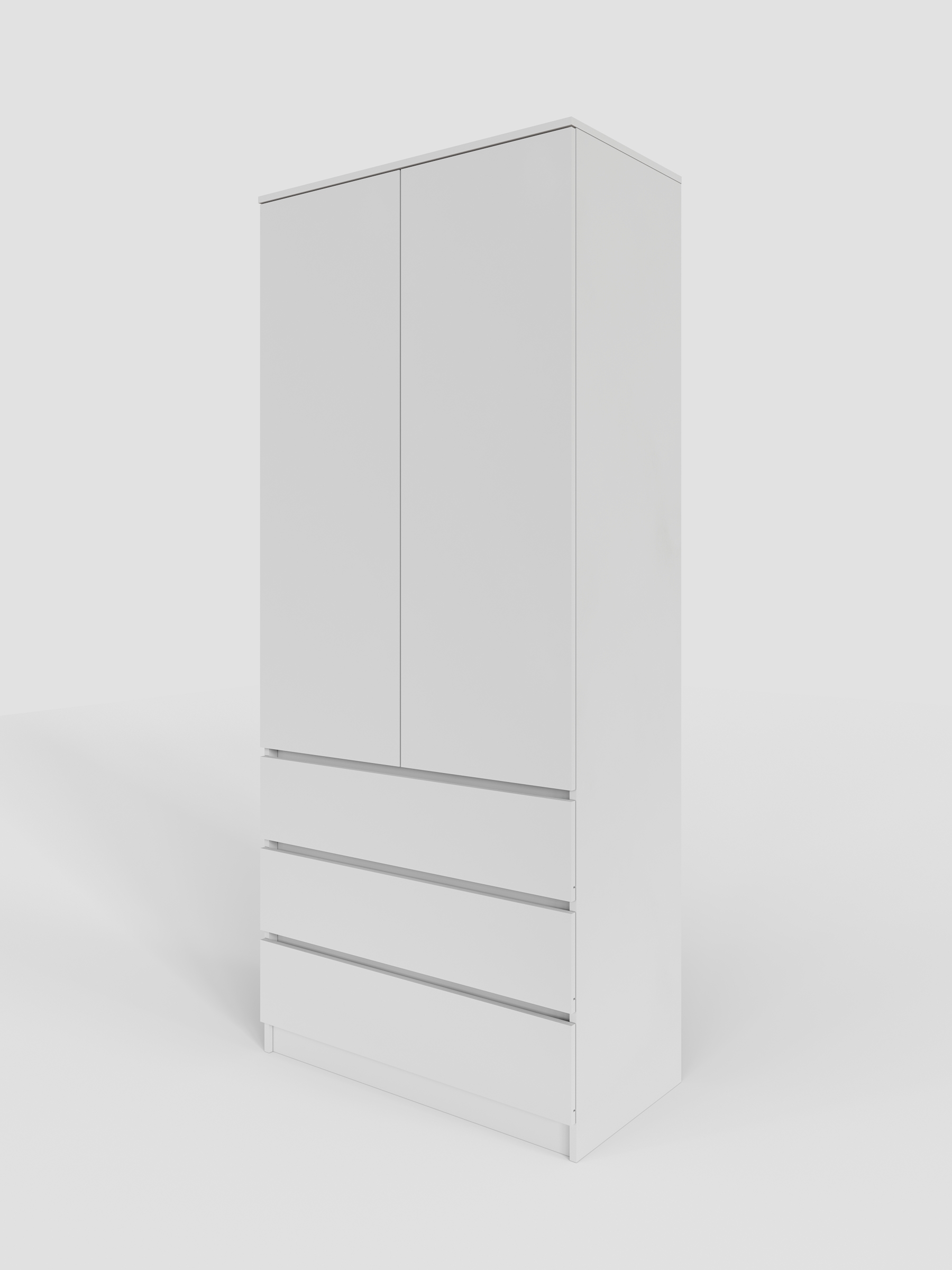 МС Охта Лайт Шкаф 900.3 Белый гладкий