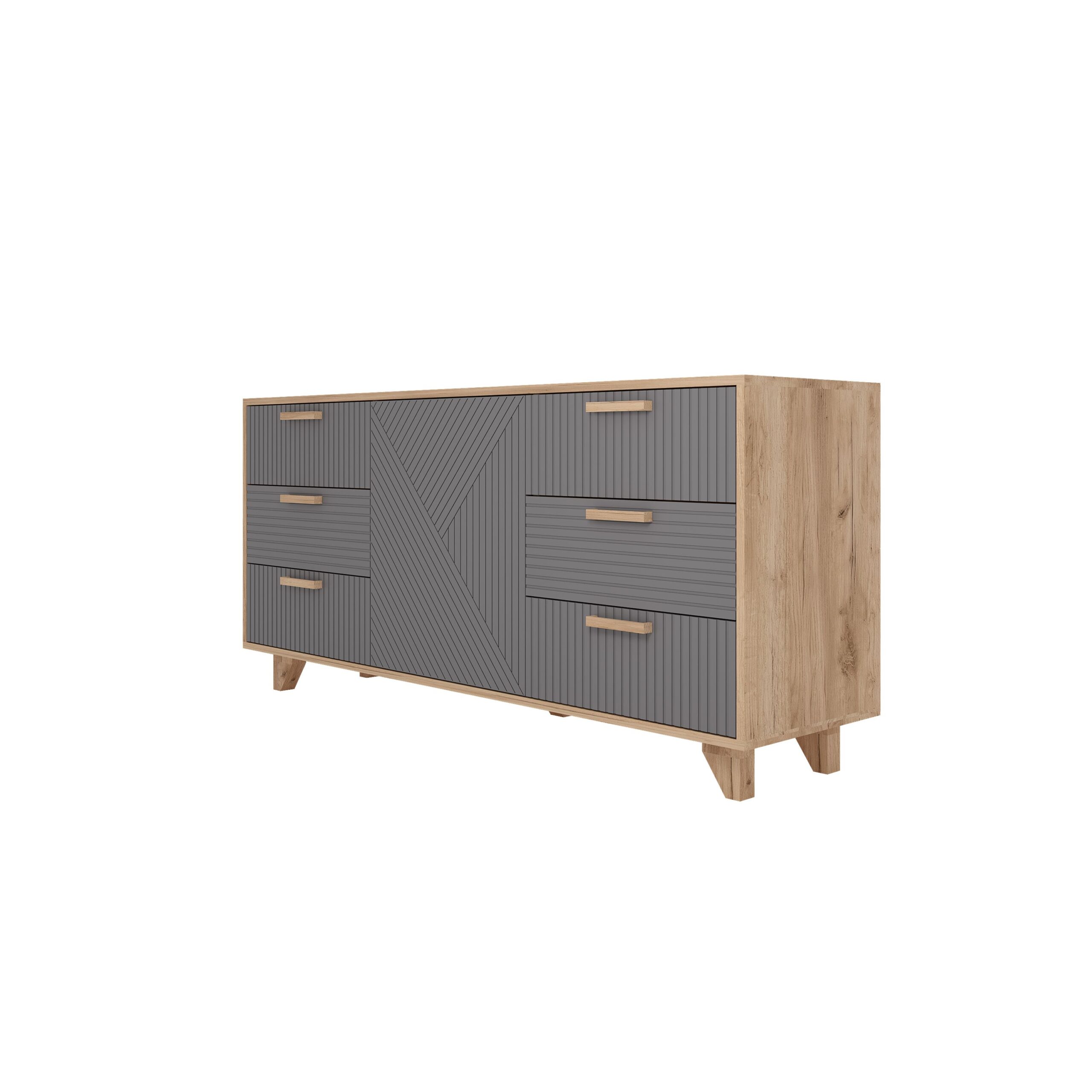 Ньёрд Комод 1,5 Дуб вотан/Черника