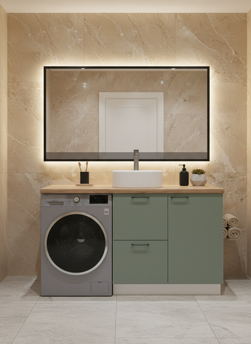 ВГ 1550 Олива/Белый гладкий Арника РМ (со столешницей) в.2