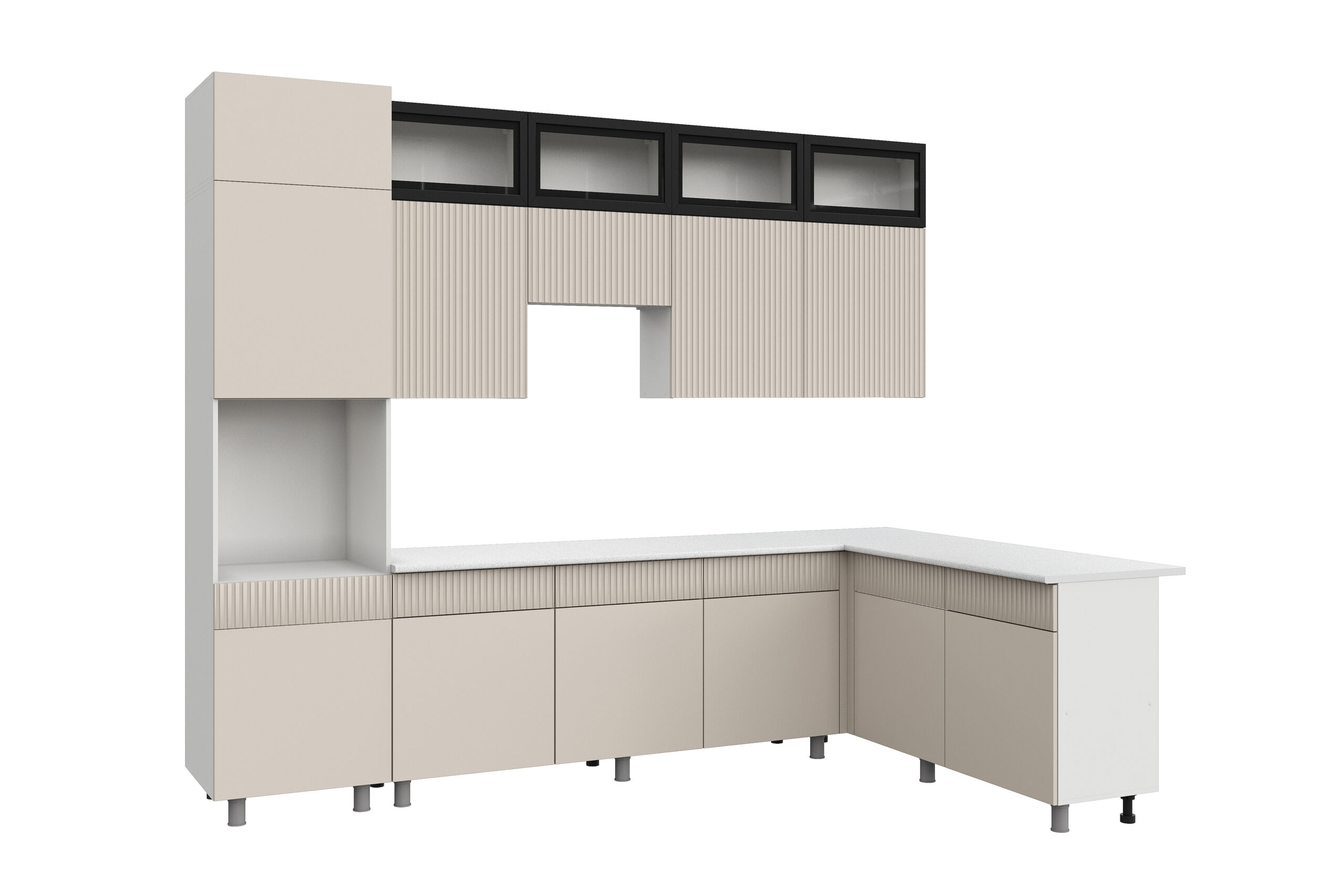 Кухонный гарнитур "София" (3х1,8м) (Белый/Меланж/Черный/Антарес)