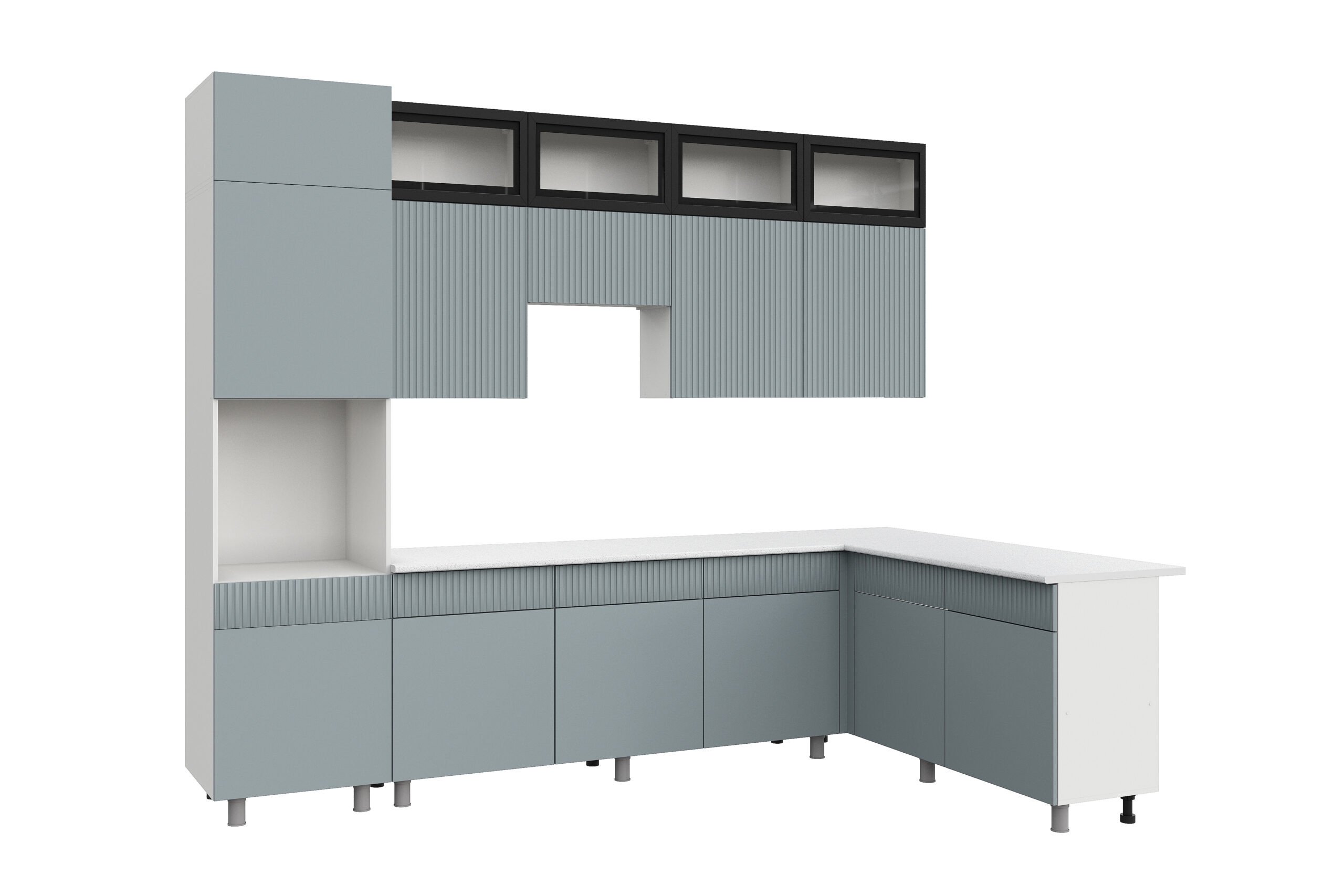 Кухонный гарнитур "София" (3х1,8м) (Белый/Ментол/Черный/Антарес)