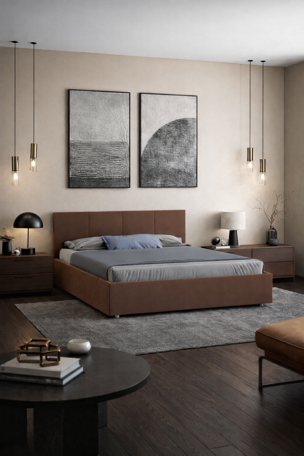 Кровать Линди 140х200 (Классик,  Микровелюр корица)