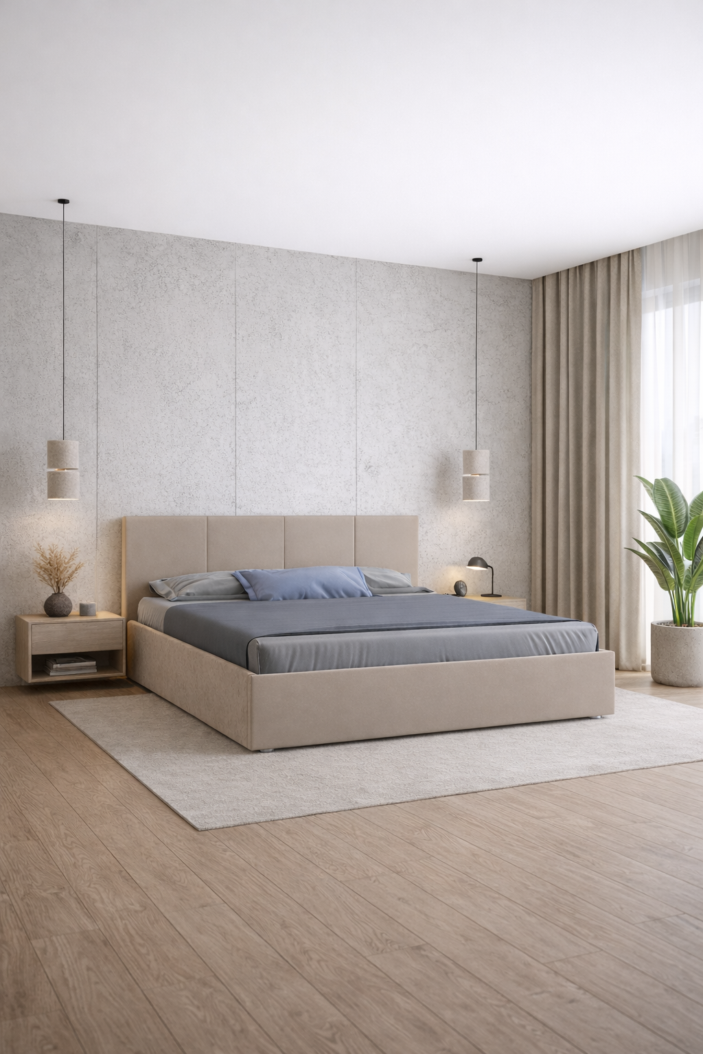 Кровать Линди 160х200 (Классик,  Микровелюр античный бежевый)