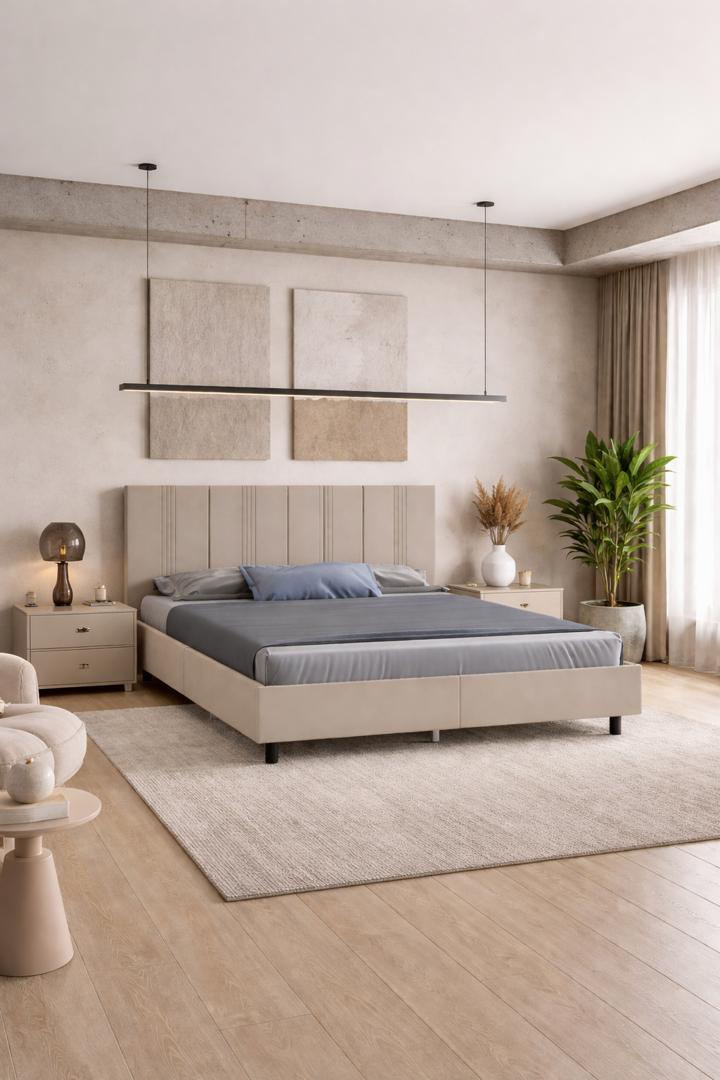 Кровать Наоми 180х200 (Классик,  Микровелюр античный бежевый)