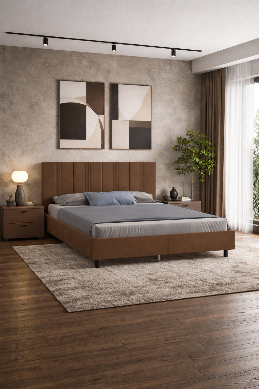 Кровать Наоми 180х200 (Классик,  Микровелюр корица)