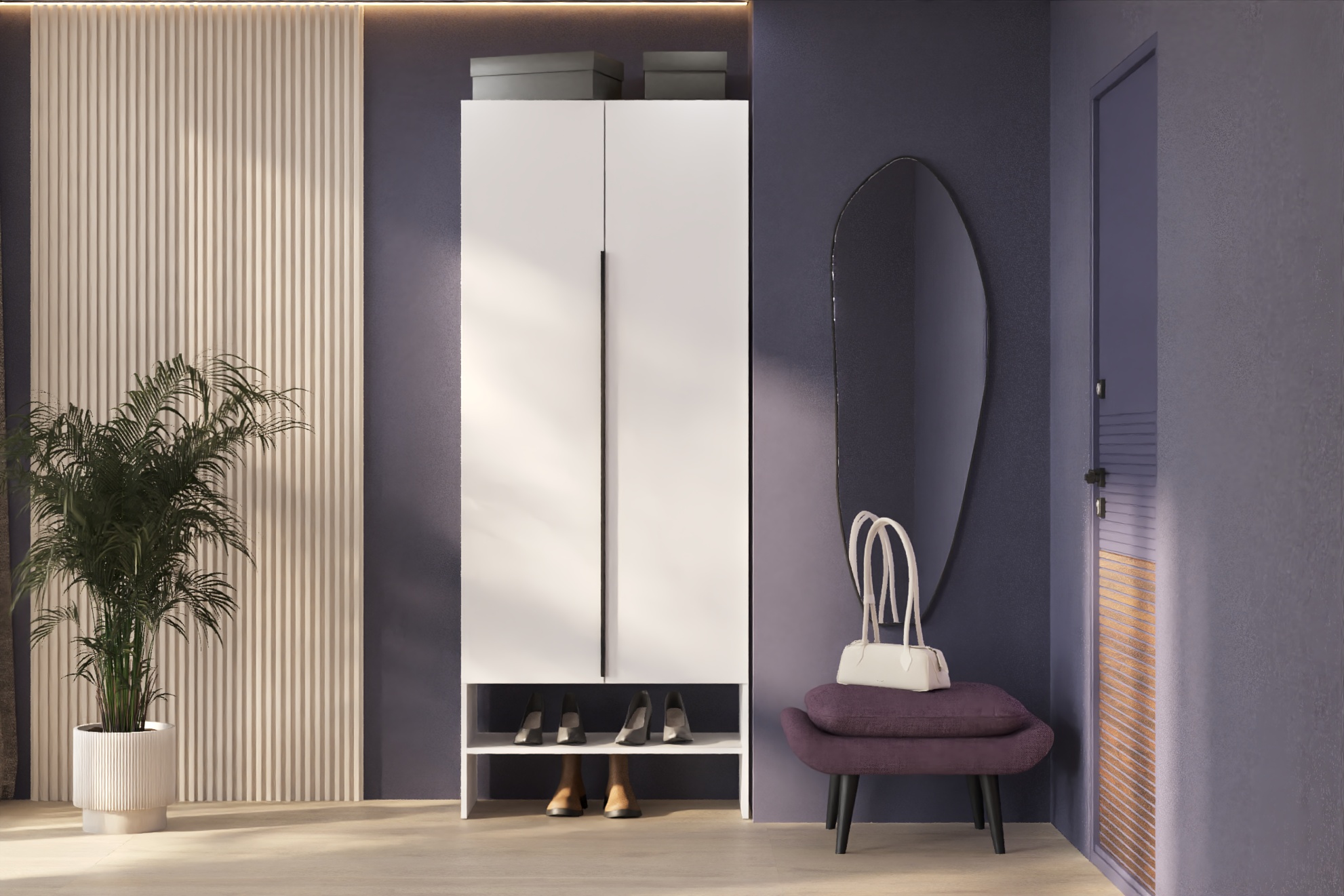 Модульная система "Бали" Шкаф (с обувницей) Белый