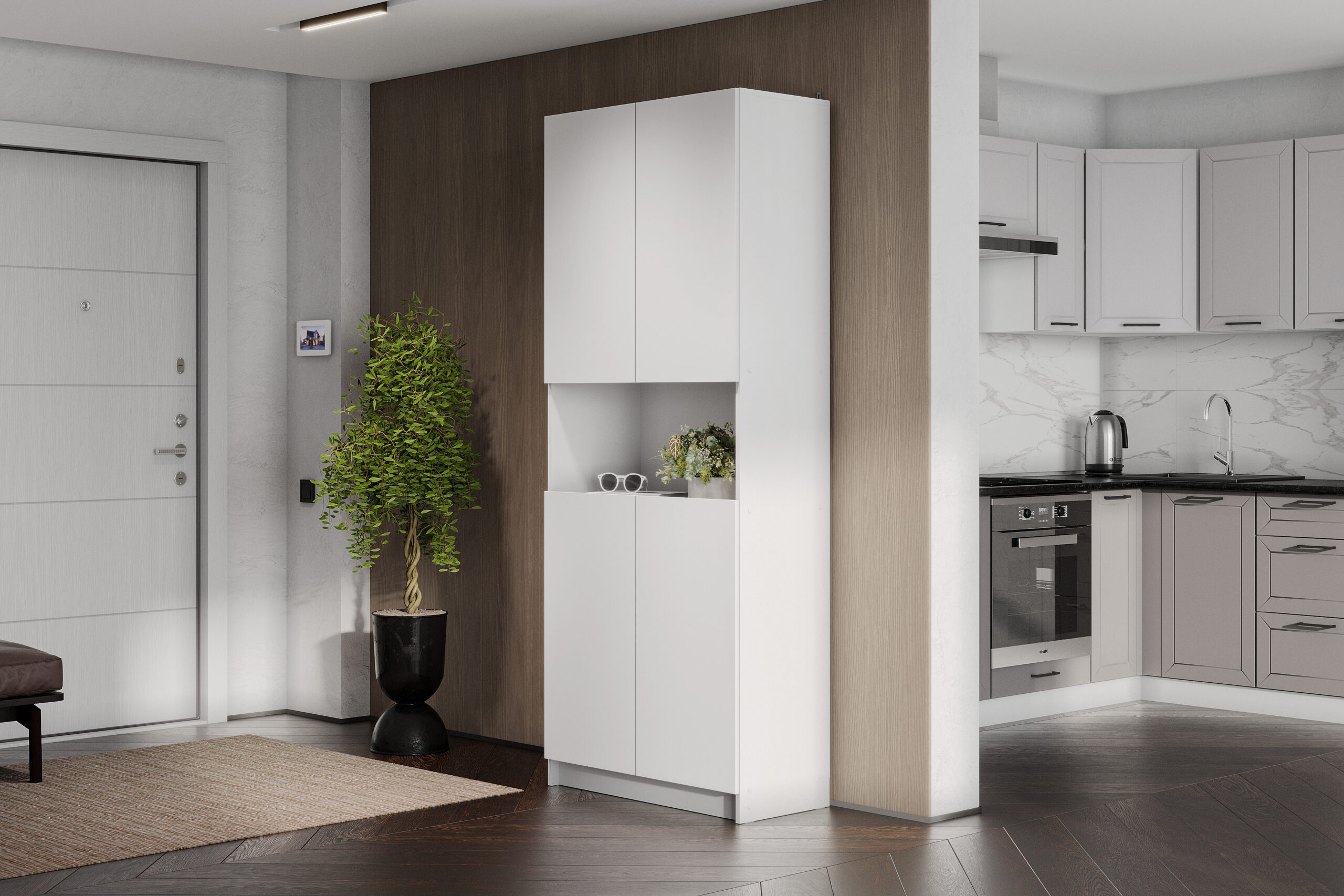 Модульная система "Бали" Шкаф (с нишей) Белый