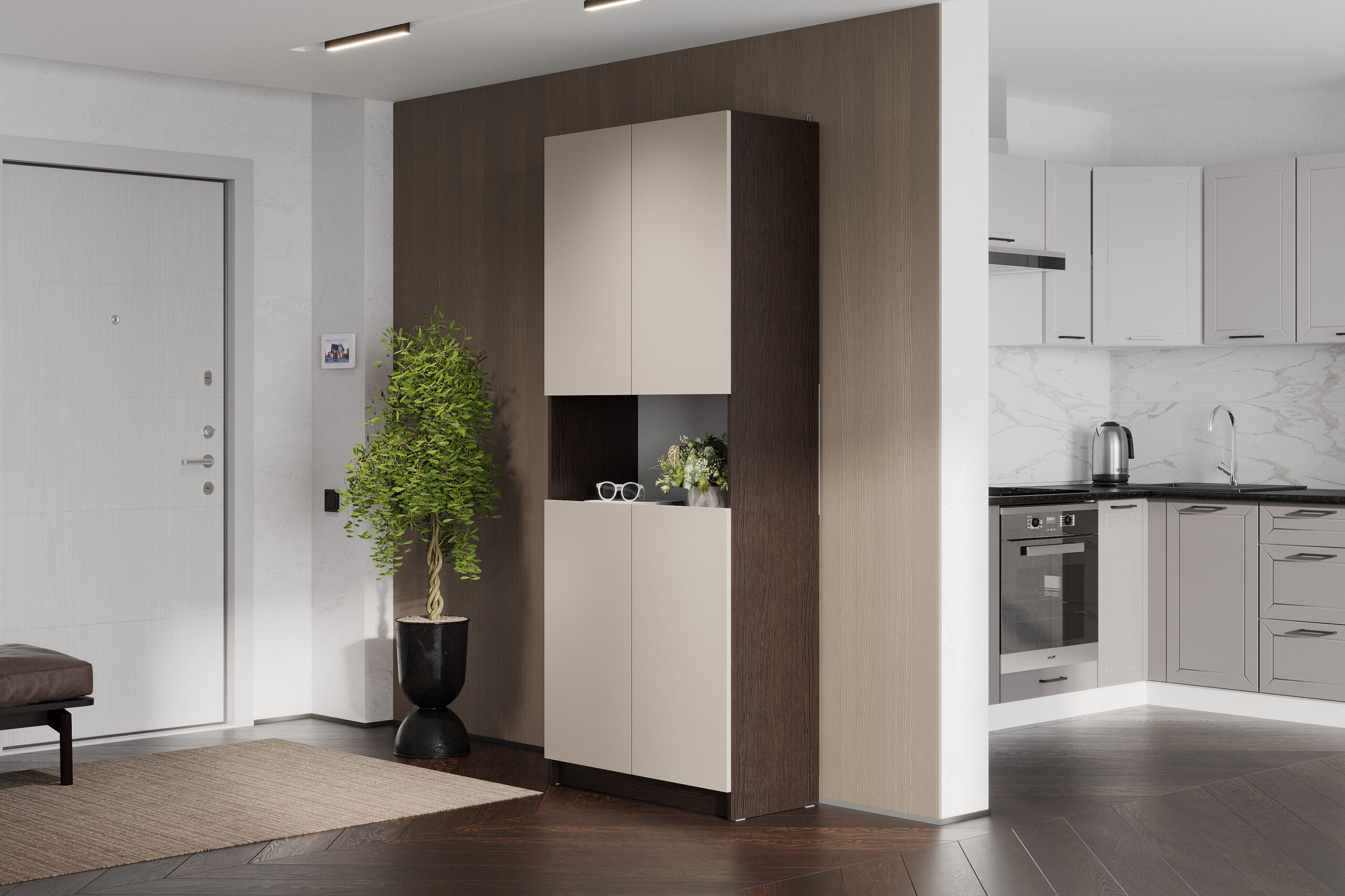 Модульная система "Бали" Шкаф (с нишей) Дуб Венге/Меланж