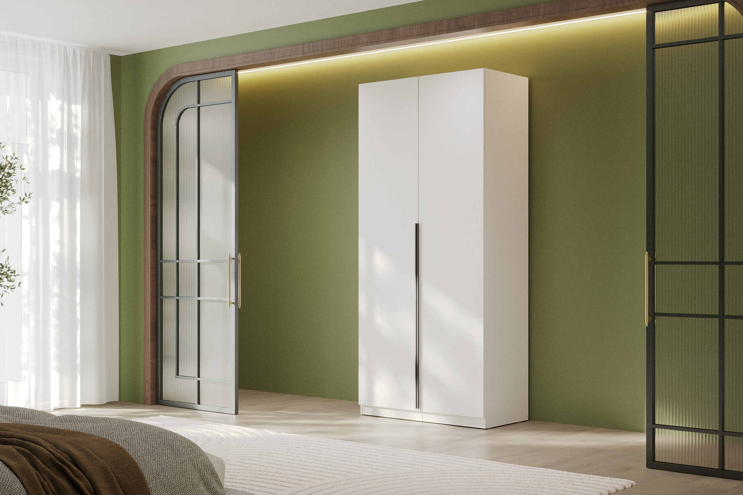 Гардеробная система Эккервуд,шкаф 2-х створчатый,Белый.Комплект 11