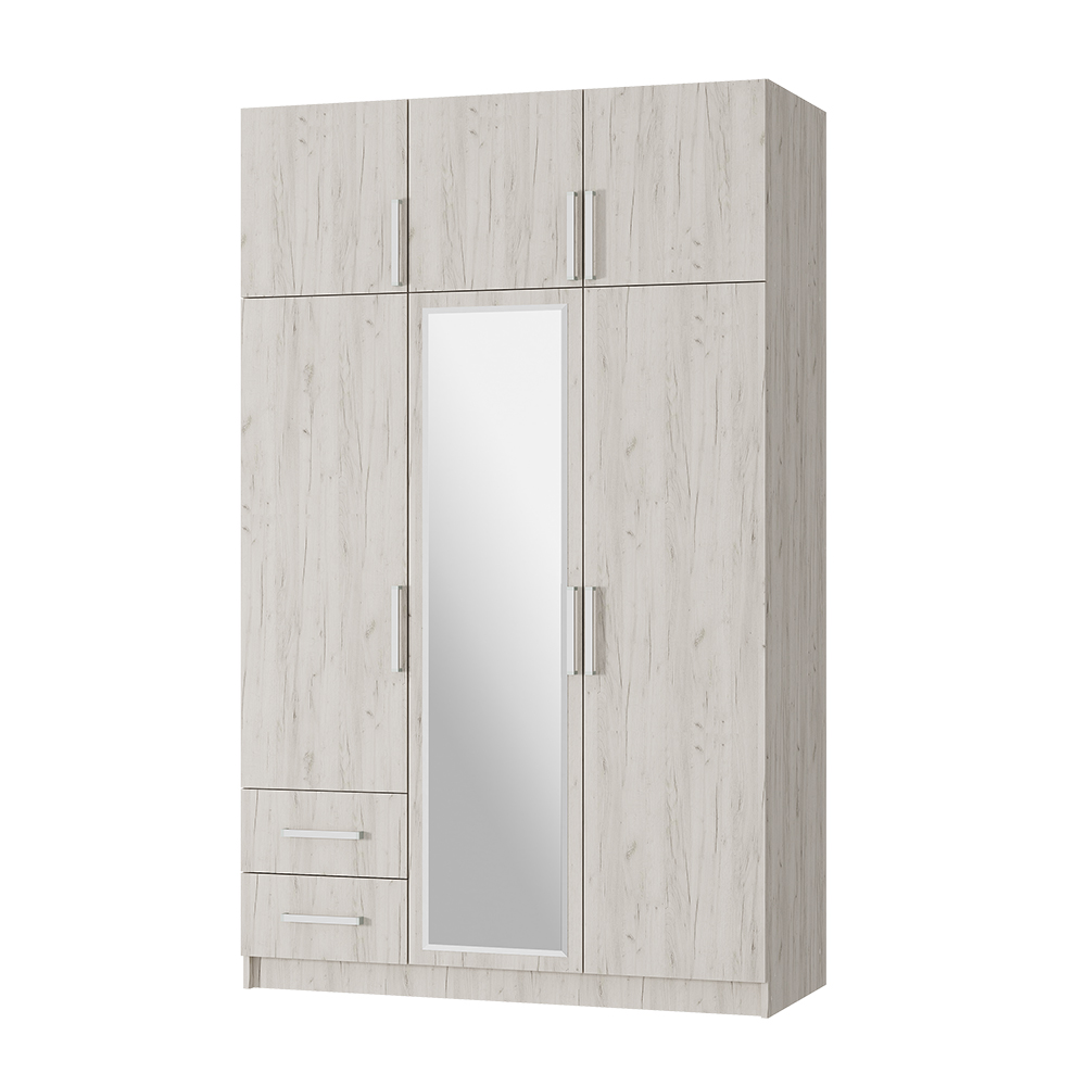 Шкаф 3-х ств.с ящиками дуб крафт белый