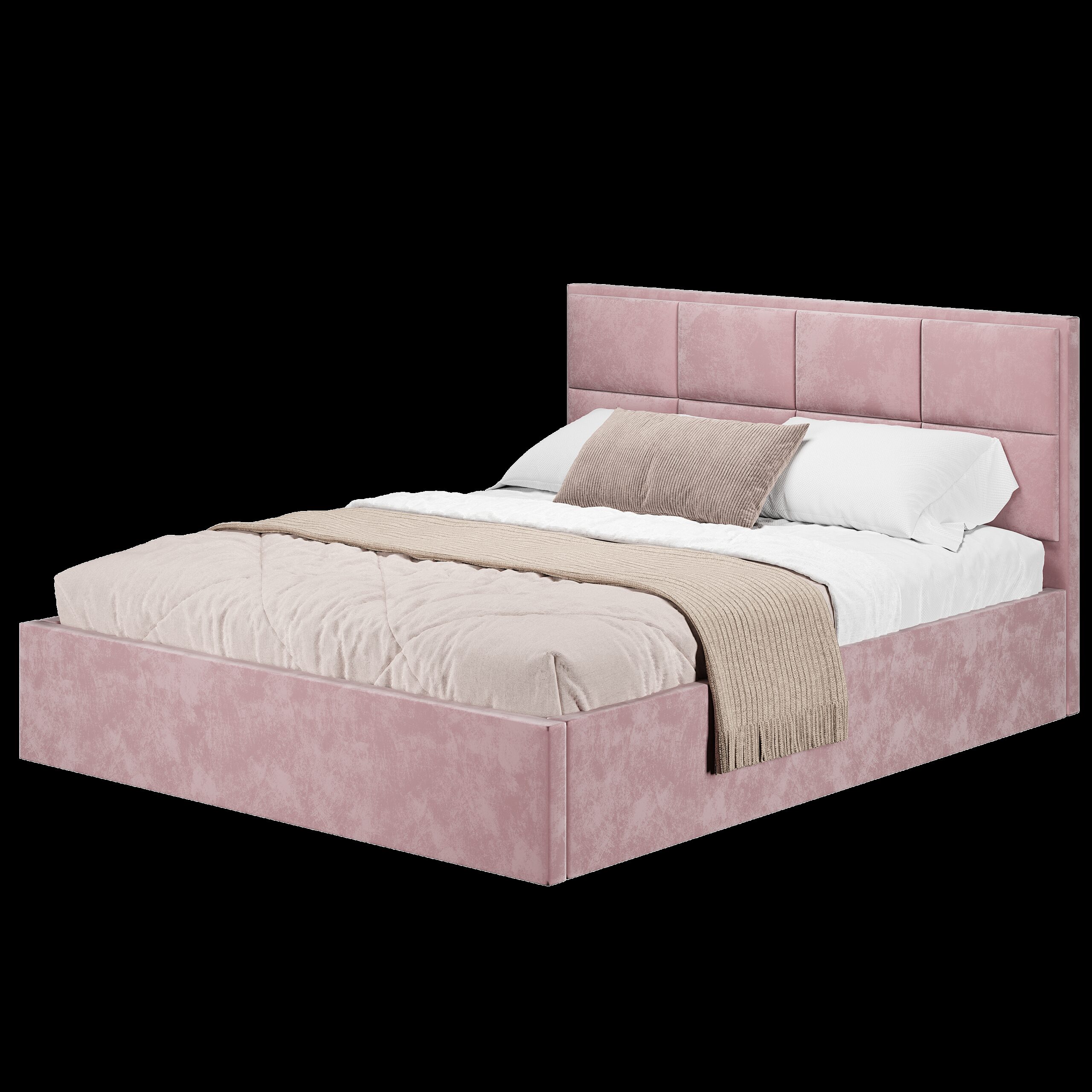 Кровать 160х200 с реечным настилом Линда КР-16, Шарли Пинк