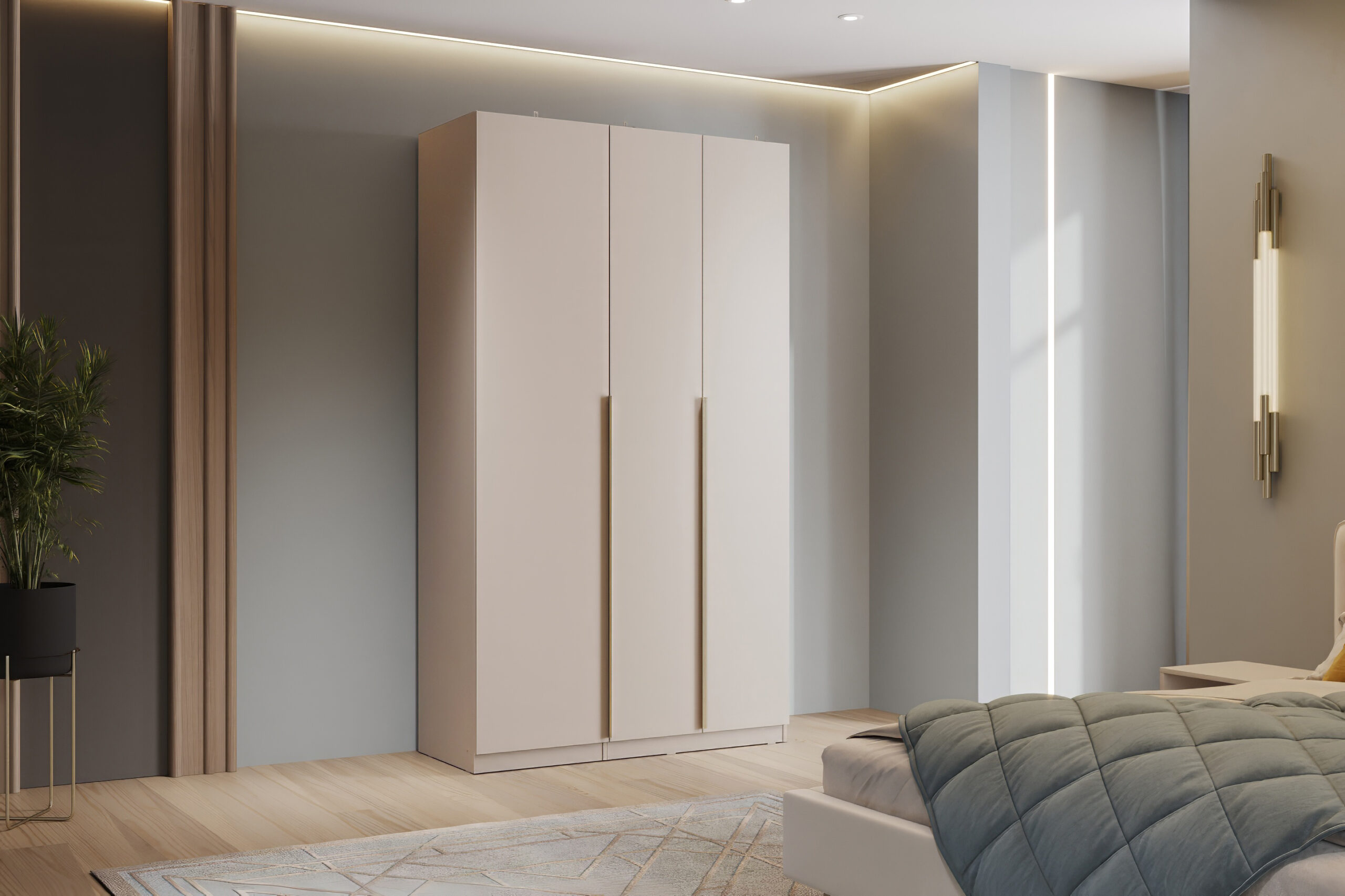 Гардеробная система Эккервуд,шкаф 3-х створчатый Меланж.Комплект 25