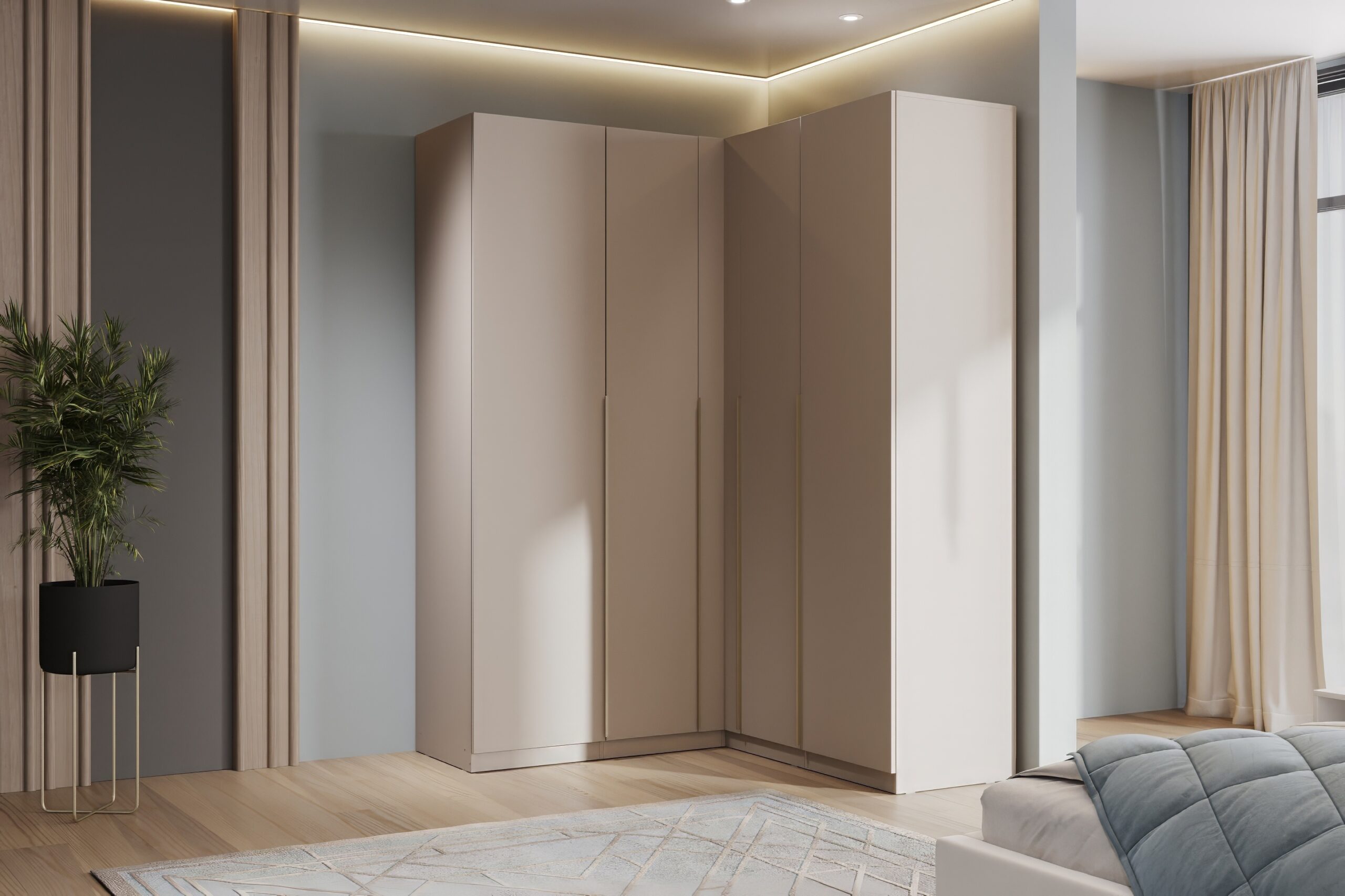 Гардеробная система Эккервуд,шкаф угловой Меланж.Комплект 51