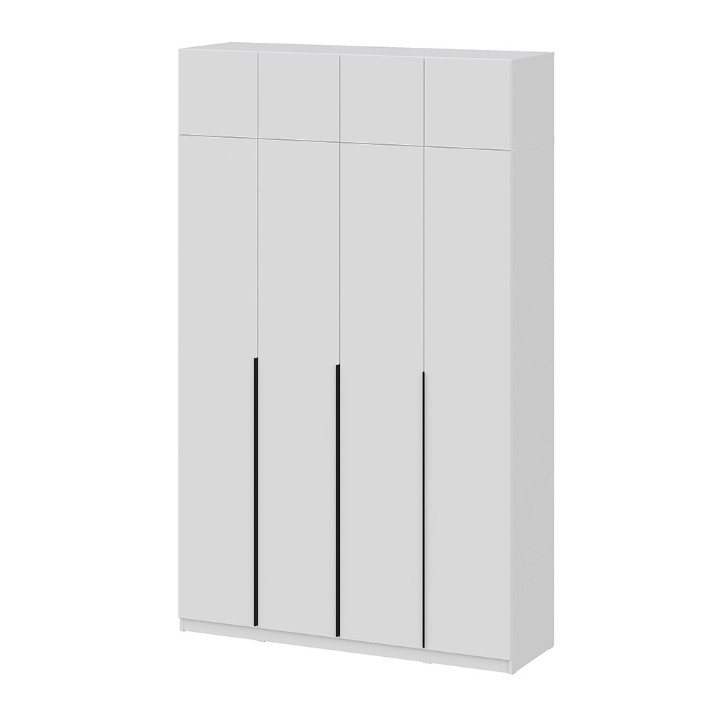 Шкаф с антресолью (9 полок + штанга) ШК 5 (1600), Белый EW