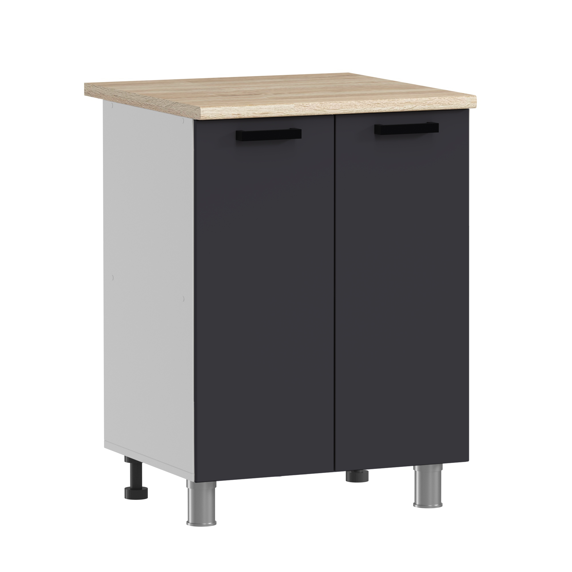 МК Аленушка Н 600 Лаванда Сталь, скоба черный (со столешницей)